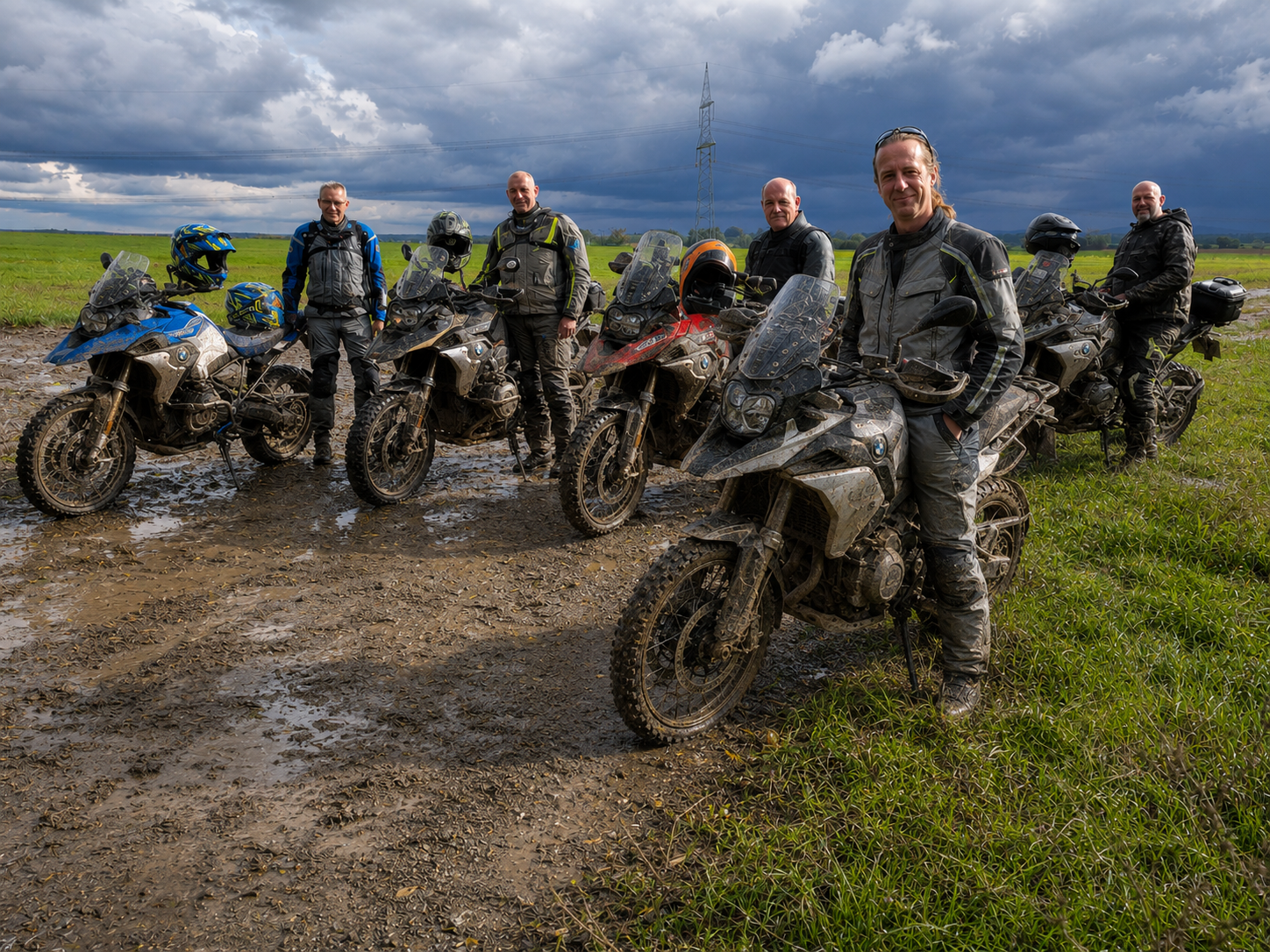 Mirko with fellow BMW riders after an off-road trip